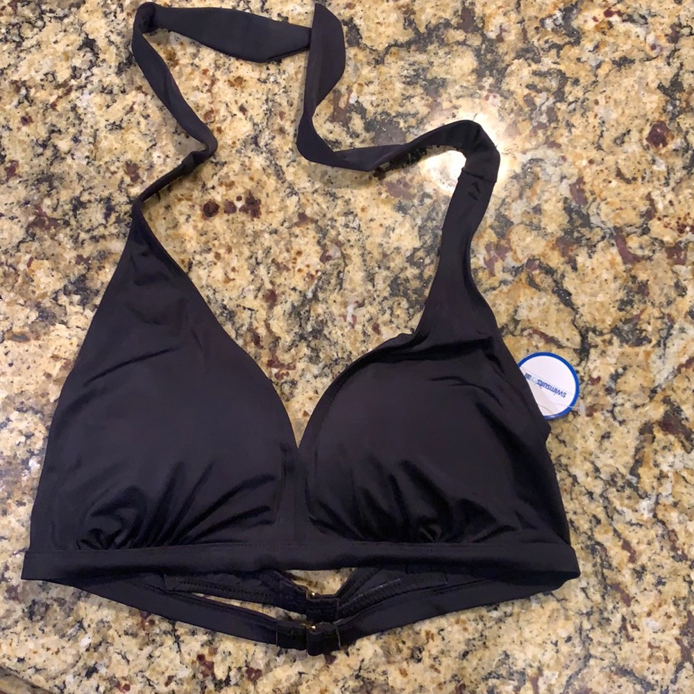 Black halter bikini top